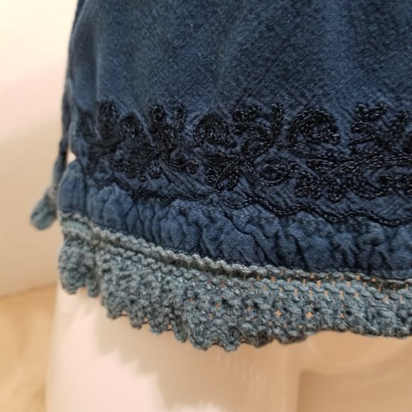 Geeta top Free Size dip dye ombre embroidered boho hippie crochet trim vintage? - Picture 9 of 15